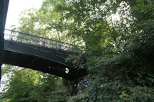 Metal foot bridge over Canal