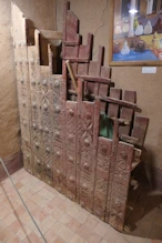 Carved wood stair from mosque in museum