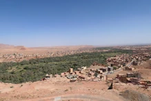 View over valley with fruit orchards
