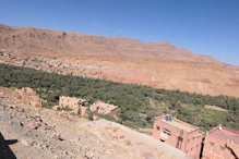 View over valley with fruit orchards