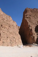 Rock walls used to practice rock climbing