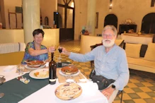 Nick and Robyn at dinner