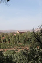 View to large hotel across valley