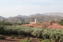 View from hill above village