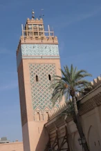 The tower of the Kasbah Mosque being repaired