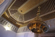 Painted ceeiling with electric light fitting