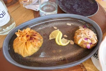 Chicken pie and seafood parcel