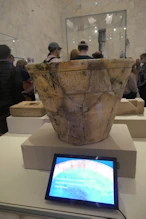 A water clock where the time is read by the number of holes on its interior are showing