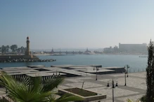 View over swimming area