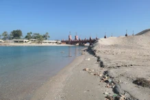 Swimming area and bridge