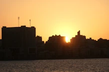Sunset across the harbour
