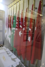 A timelone of Egyptian flags