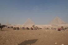 Menkaure, Khafre and Khufu pyramids