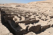 View over village from top