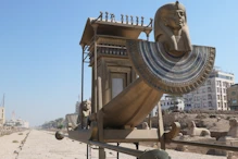 A ceremonial boat carried at festivals