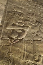 Hathor embracing the pharoah