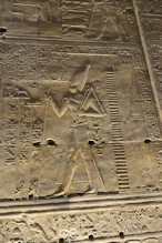 Scenes on walls inside the temple