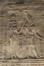 Scenes on walls inside the temple