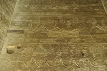 Scenes on walls inside the temple