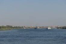 Boats converging on Kom Ombo