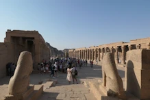 The main courtyard filling up with people