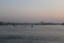 Feluccas in the dusk light