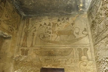 Nefatari's Temple interior Hathor on a boat
