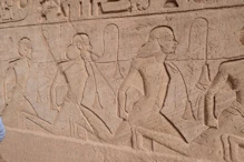 The main temple exterior Hittite captives