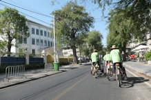 Riding through the town