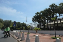 American embassy (note 5m high fence)