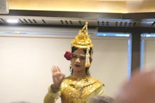 Traditional dancer on ship