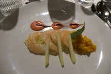 Final dinner on boat prawn salad