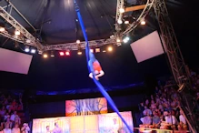 The show incredible strength and flexibility