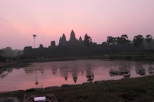 Developing sunrise over main temple