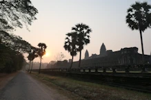 Side entrance with rising sun