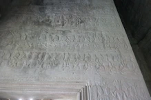 Decorative carvings on wall