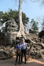 Tree growing in structure + Robyn + Nick