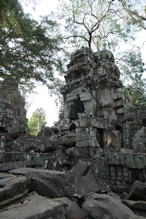 Collapsed structure near tower