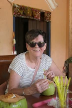Robyn with cooling coconut