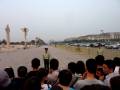 Beijing – Tiananmen Square being cleared for flag lowering
