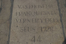 Memorial stone in floor