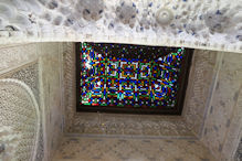 Nazaries palace stained glass ceiling above 1st wife alcove