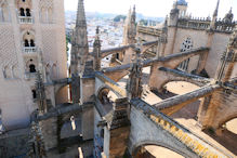Looking down of flying buttresses