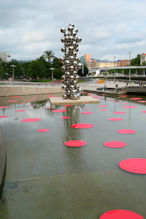 Bubble sculpture in pond