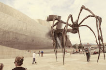 Exterior with spider sculpture