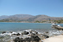 View over beach from little church