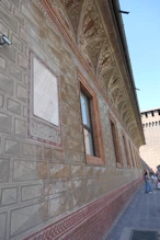Inside wall of main courtyard painted too looh like stone