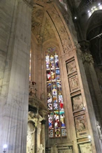Stained glass window and side chappel