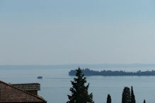 View to lake, ferry + island