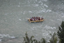 Rubber boat on rapids